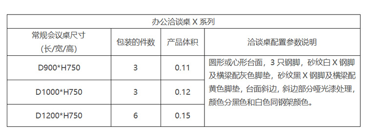 X洽談桌參數